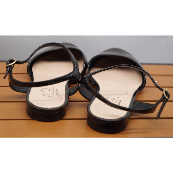 AGL Milly Ankle Strap Slingback Ballet Flats 40 / 9 Black Patent leather $395 - Picture 6 of 10